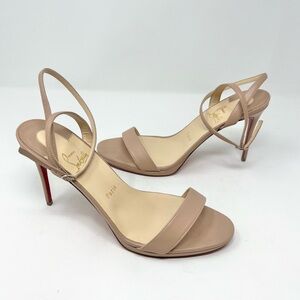 Christian Louboutin Loubi Queen Nude Nappa Leather 100mm size 40.5 EU